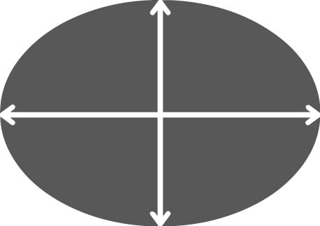 karpet ellipse - afmetingen: S: 160 x 240 - M: 200 x 300 - L: 280 x 380